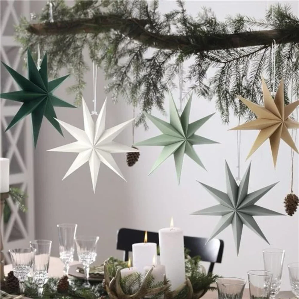NEW West Elm 6 Piece Boho Pointed Star Christmas Tree Ornaments Set Boho - 12